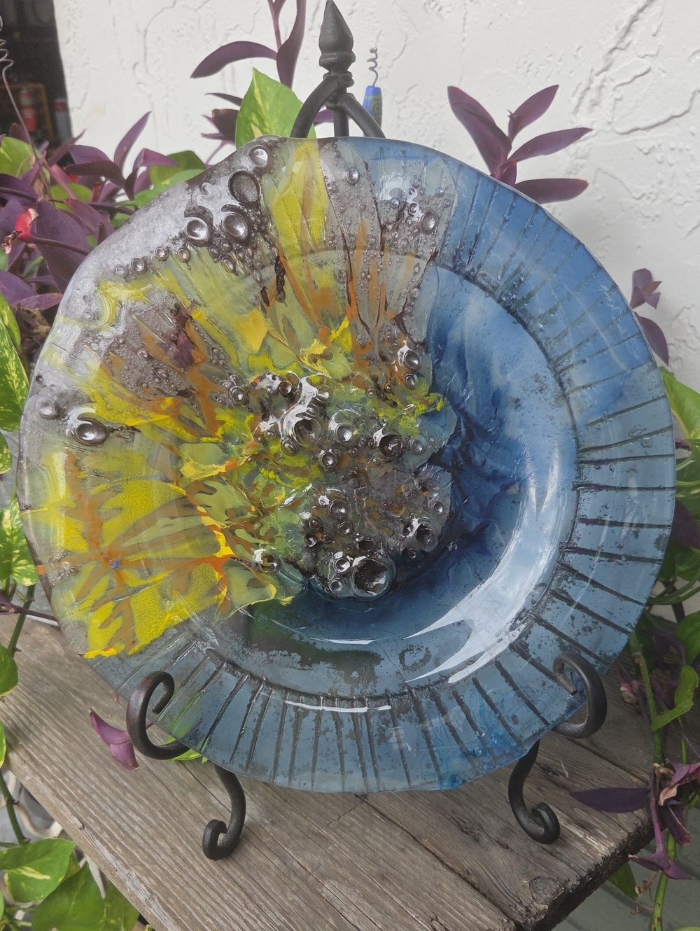 Hand Crafted Fused Art Glass Plate